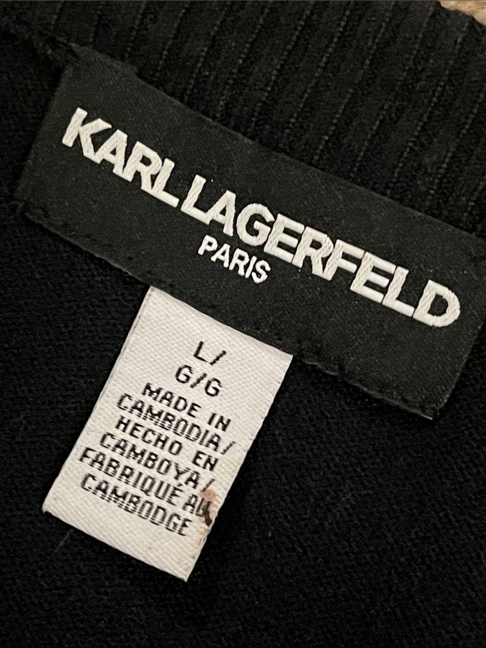 KARL LAGERFELD B/W Striped Sweater Sz. L - Picture 10 of 16